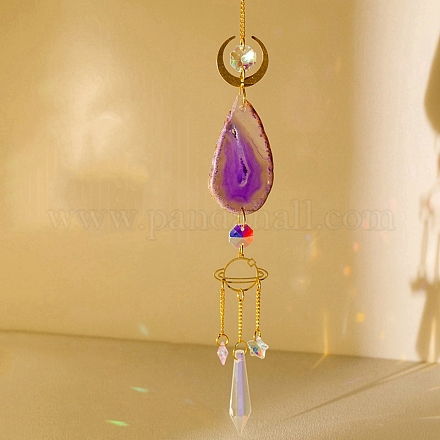 Natural Agate & Crystal Pendant Decorations PW-WG49912-05-1