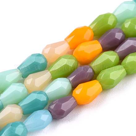 Chapelets de perles en verre opaque de couleur unie GLAA-N052-02-A13-1