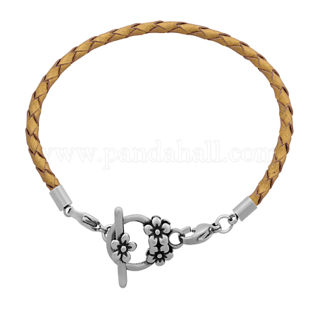 Braided Leather Cord Bracelet Makings MAK-M022-12-D-1