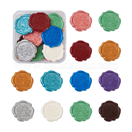 20 pièces autocollants de sceau de cire adhésifs 10 couleurs DIY-TA0003-47-1