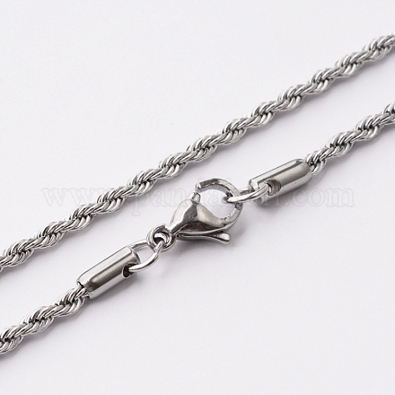 Collares de cadena de cuerda de 304 acero inoxidable X-STAS-O056-B-10-1