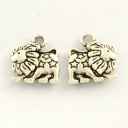 Tibetan Style Zinc Alloy Lion Charms TIBEP-R332-55-1
