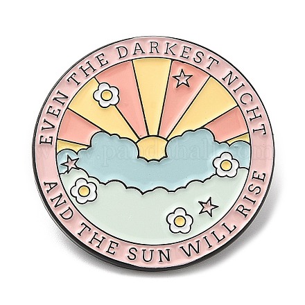 Word Even The Darkest Night And The Sun Will Rise Enamel Pin JEWB-H010-02EB-04-1