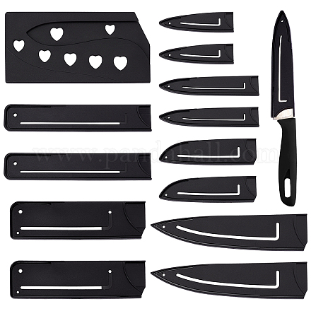 Chgcraft 13pcs 7 style couvercle de protection de couteau de cuisine en plastique AJEW-CA0002-70-1