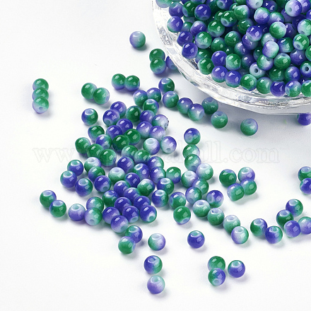 Spray Painted Resin Beads RESI-K005-01F-1