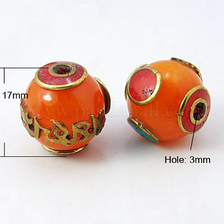 Perles de style tibétain manuelles TIBEB-D001-7-1