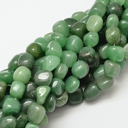 Natural Green Aventurine Nuggets Beads Strands G-P092-11-1