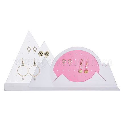SUPERFINDINGS Mountain with Sun Earring Display Holder with Holes Acrylic Earring Stands Clear Decorative Earring Rack Removable Jewelry Holder for Hanging Ear Studs Home Decor Gift Hole: 2mm EDIS-WH0016-016-1