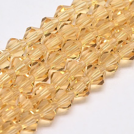 Chapelets de perles en verre bicone d'imitation de cristal autrichien GLAA-F029-6x6mm-18-1