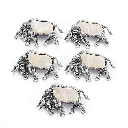 Cow Alloy Brooch PALLOY-N166-002-A01-RS-1