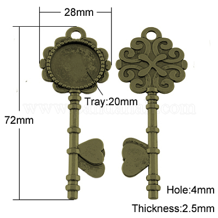 Supports de cabochon de pendentif de style tibétain TIBEP-ZX027-AB-FF-1