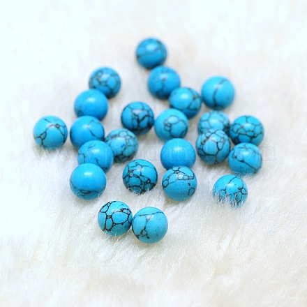 Perles de turquoise synthétiques à moitié percées X-G-D735-07-1