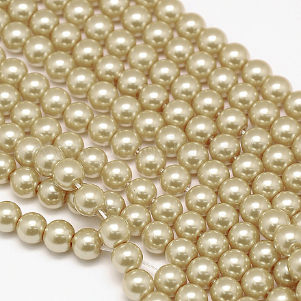 Abalorios de vidrio teñido de perla redondos X-HY-A002-10mm-RB114-1