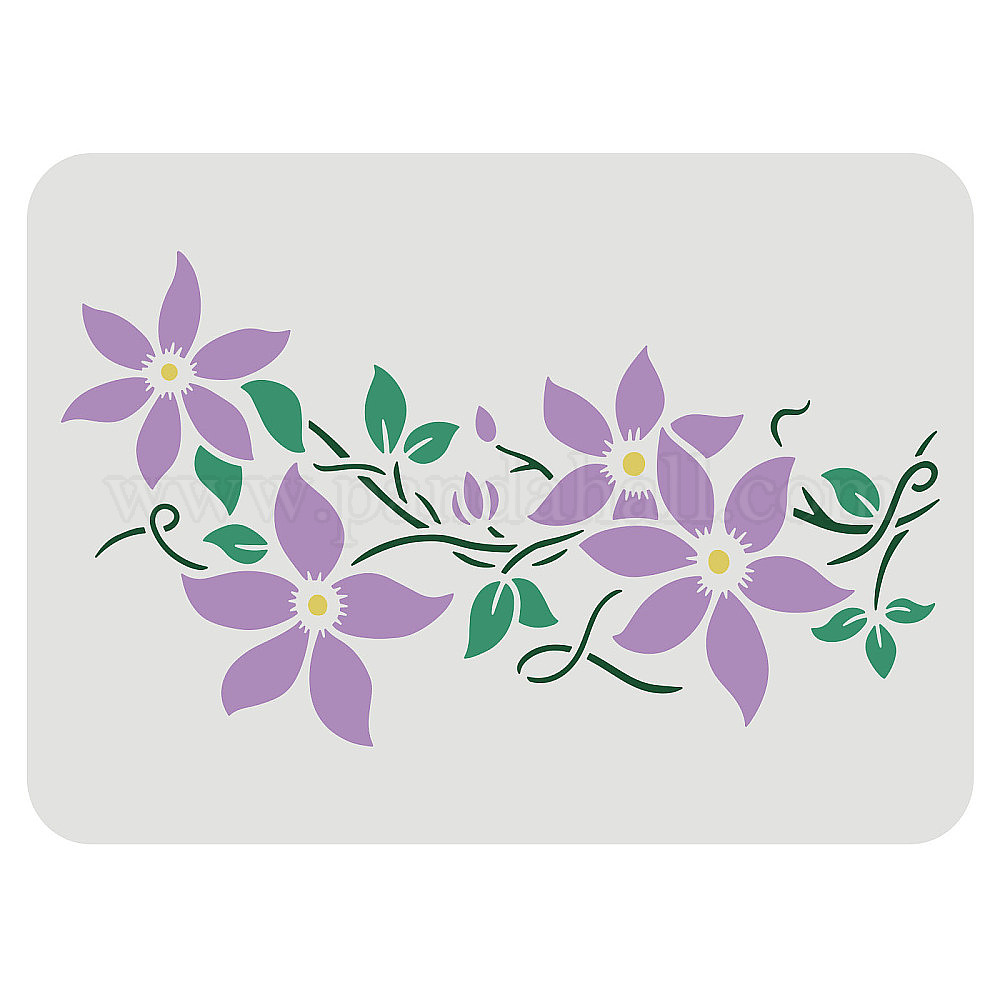 Shop FINGERINSPIRE Clematis Stencil 29.7x21cm Classic Wall Border