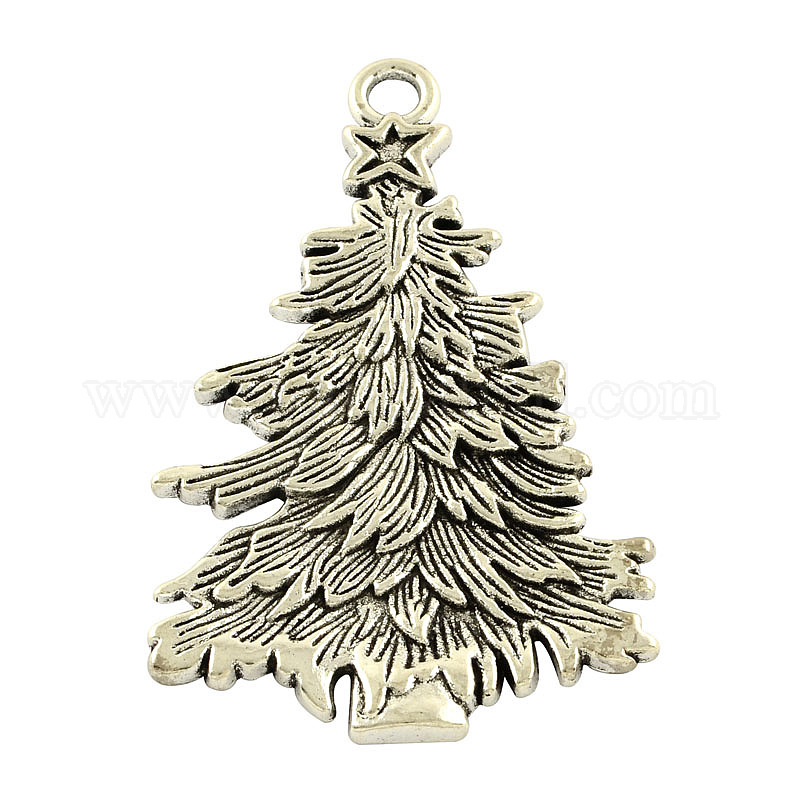 Wholesale Tibetan Style Alloy Christmas Tree Big Pendants - Pandahall.com