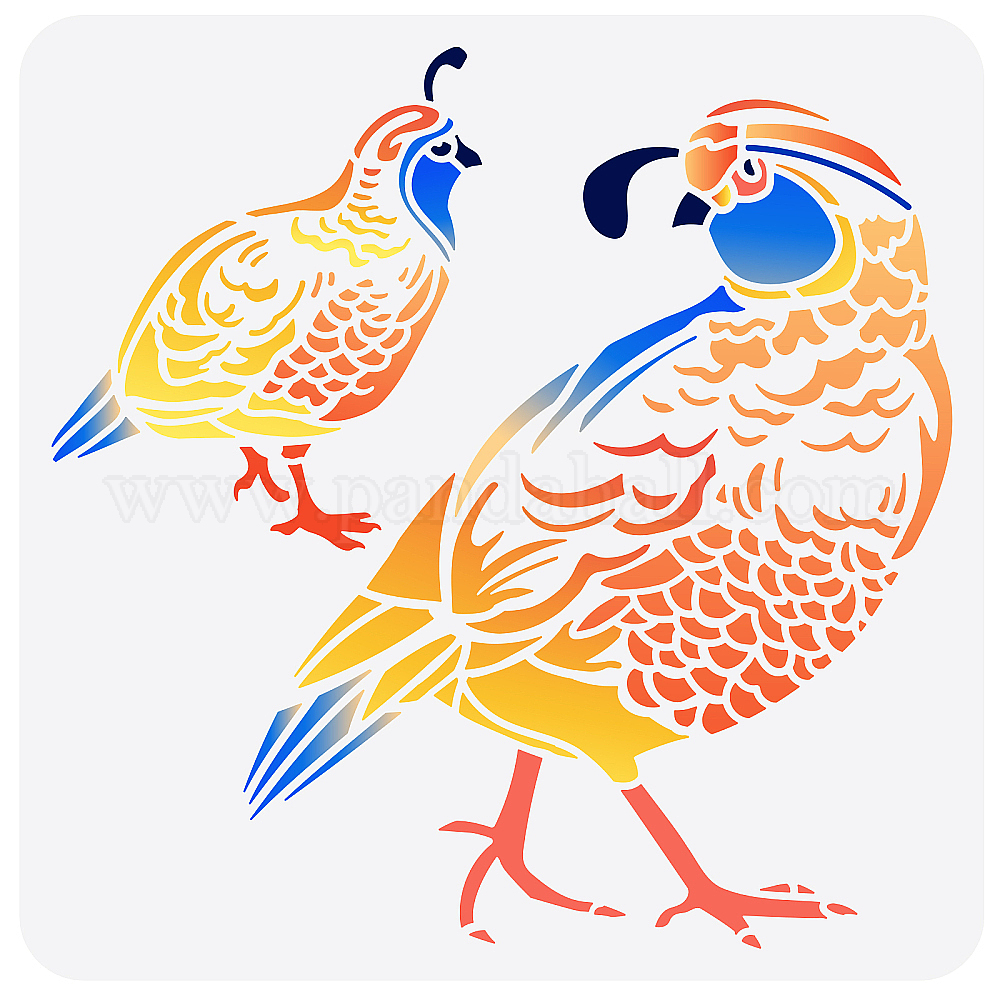 Wholesale FINGERINSPIRE Quail Stencil 11.8x11.8 inch Wild Animal Bird