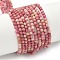 Natural Rhodonite Beads Strands, Faceted, Grade AAA, Round, 3mm, Hole: 0.6mm, about 111pcs/strand, 15.35''(39cm)