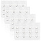 Polyester 3 Rows x 4 Hooks Underwear Bra Extenders, with 201 Stainless Steel Rings & Hooks, Rectangle, White, 75x50x3mm