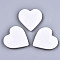 Opaque Acrylic Beads, Faceted, Heart, White, 45.5x45.5x10mm, Hole: 1.5mm, about 42pcs/470g