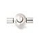 Brass Bayonet Clasps, Cadmium Free & Lead Free, Rack Plating, Round, Platinum, 18x9.5x10.5mm, Hole: 2.8mm