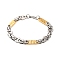 201 Stainless Steel Byzantine Chain Bracelets, with 304 Stainless Steel Clasps, Golden & Stainless Steel Color, 8-3/8 inch(21.2cm)