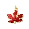 Rack Plating Brass Enamel Pendants, with Jump Ring, Long-Lasting Plated, Cadmium Free & Lead Free, Maple Leaf Charm, Real 18K Gold Plated, 26x23x3mm, Hole: 3mm