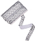 Polyester Ribbons, with Paillette, Silver, 35mm, about 12yards/roll(10.9728m/roll)