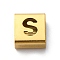 Ion Plating(IP) 304 Stainless Steel Square Slide Charms, Golden, Letter S, 9x8x4mm, Hole: 3.5x8.5mm