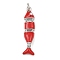 Brass Enamel Pendants, Fish, with Jump Ring, Cadmium Free & Lead Free, Rack Plating, Long-Lasting Plated, Platinum, Red, 33x7x4mm, Hole: 3mm
