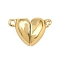Brass Magnetic Clasp, Heart, Rack Plating, Long-Lasting Plated, Lead Free & Cadmium Free, Real 18K Gold Plated, 8x11.5x5mm, Hole: 0.8mm