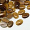 Cat Eye Cabochons, Oval, Saddle Brown, 14x10x2.5mm