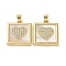 Rack Plating Brass Micro Pave Clear Cubic Zirconia Pendants, with Shell, Long-Lasting Plated, Lead Free & Cadmium Free, Real 18K Gold Plated, Heart, 21x18x2.5mm, Hole: 4x3mm