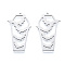 Non-Tarnish Halloween 201 Stainless Steel Pendants, Laser Cut, Coffin with Bat, Stainless Steel Color, 45x24x1mm, Hole: 1.5mm