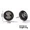 Chic Brass Cubic Zirconia Stud Earrings, Fashionable and Versatile Accessories, Flat Round, Black, 13x13mm