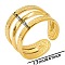 Minimalist 304 Stainless Steel Wide Band Cuff Open Rings for Women