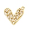 Brass Micro Pave Cubic Zirconia Pendants, Heart, Cadmium Free & Lead Free, Long-Lasting Plated, Rack Plating, Real 18K Gold Plated, 21.5x21x4mm, Hole: 1.6mm
