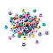 Handmade Polymer Clay Beads, Flat Round with Eye, Colorful, 10.5~11x5mm, Hole: 1.2mm