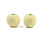 Wood European Beads, Matte Style, Round, Pale Goldenrod, 15mm, Hole: 4.7mm
