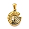 Golden 304 Stainless Steel Pendants, Bark Pattern, Letter G, 17.5x14.5x2.5mm, Hole: 5.5x3mm
