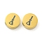 Halloween Theme 304 Stainless Steel Beads, Real 18K Gold Plated, Flat Round, Broom, 8x3mm, Hole: 2mm