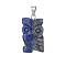 Natural Lapis Lazuli Pendants, Owl, 20mm