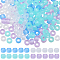 800Pcs 4 Colors Transparent & Luminous Plastic Beads, Frosted, Glow in the Dark, Barrel, Mixed Color, 9x6mm, Hole: 3.8mm, 200pcs/color