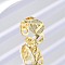 Brass Micro Pave Clear Cubic Zirconia Open Cuff Rings for Women, Letter, Rack Plating, Long-Lasting Plated, Cadmium Free & Lead Free, Real 18K Gold Plated, Letter A, 11.5mm