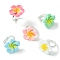 Plumeria Flower Resin Finger Ring, Silver Brass Adjustable Ring, Mixed Color, Inner Diameter: 14.5mm