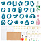 DIY Earring Making Finding Kit, Including Star & Leaf & Shell & Fire Plastic Mold Cutters, Iron Earring Hooks & Jump Rings & Stud Earrings, Hole Punchers, Iron & Plastic Ear Nuts, Prussian Blue, 136Pcs/set