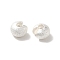 Brass Crimp Beads Covers, Cadmium Free & Lead Free, Silver, 6x4mm, Hole: 1.6mm
