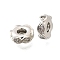 Brass Micro Pave Clear Cubic Zirconia Beads, Rack Plating, Long-Lasting Plated, Lead Free & Cadmium Free, Flat Round, Platinum, 5.5x1.5mm, Hole: 2mm