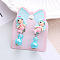 Alloy Plastic Clip-on Earrings for Kid, Platinum, Mermaid, 40x15mm