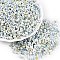 Two Tone Baking Paint Glass Seed Beads, Round Hole, Peanut, Light Cyan, 4.5x2.5x2.5mm, Hole: 1mm, about 4500pcs/pound
