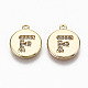 Brass Micro Pave Clear Cubic Zirconia Charms KK-N231-233F-NF-1